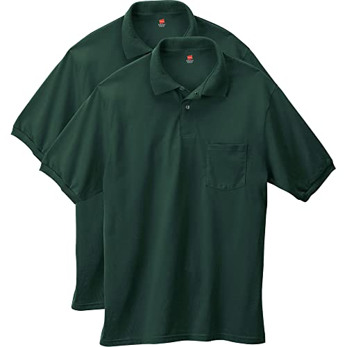 Men's Short Sleeve Pocket Polo Shirt - ComfortBlend Jersey (Pack of 2)