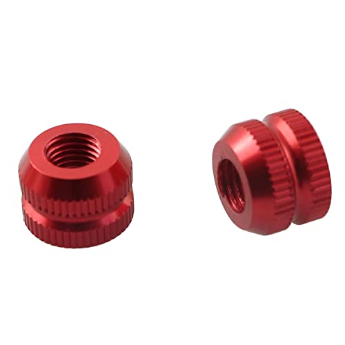 2PCS Bicycle Vacuum Tire Presta Valve Nuts with O-Ring - Red