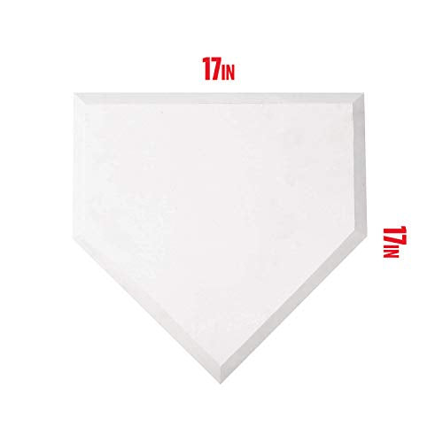 Rubber Baseball & Softball Home Plate - 17" x 17" - Weather-Resistant