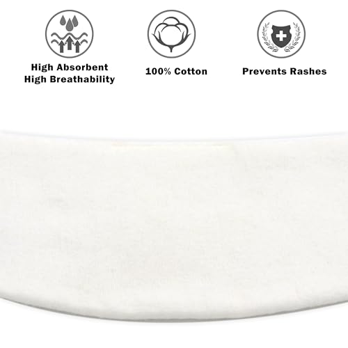 Plus Size Cotton Tummy Liners for Sweat Rash Protection - 3 Pcs