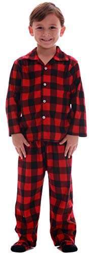 Buffalo Plaid Microfleece Family Pajamas Set with Socks - Medium Dog