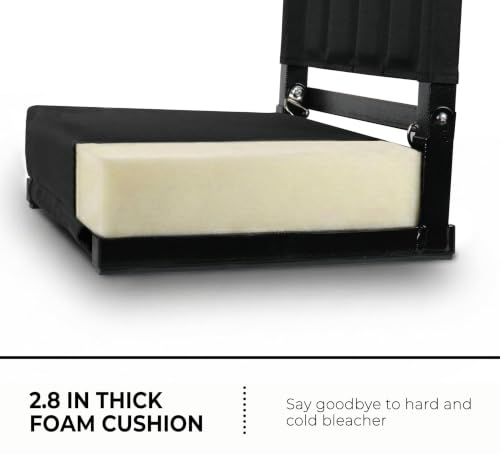 Padded Stadium Seats with Back Support for Bleachers - 2.8" Thick