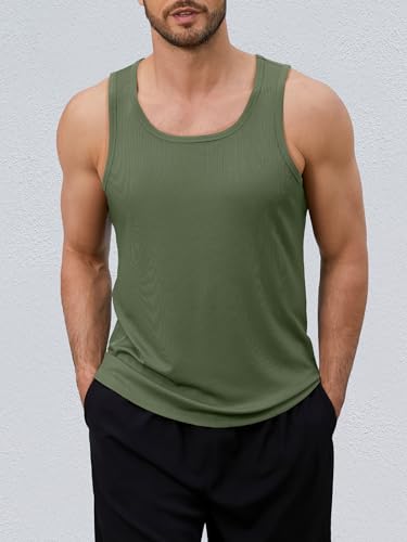 Men's Sleeveless Tank Top for Summer Workout & Ribbed Activewear