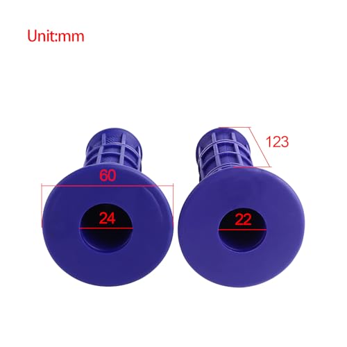 Blue Motorcycle Handlebar Grips - Non-Slip Rubber 22mm