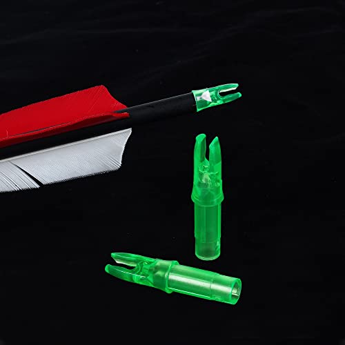 Green Archery Arrow Nocks - 50 Packs Plastic Inserts .244/.246