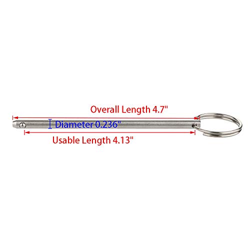 2-Pack Quick Release Pin - 316 Stainless Steel, 6mm Diameter