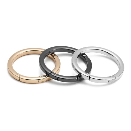 DEVPSISR 4pcs Flat Trigger Spring O Rings,Metal Keychain Ring Round