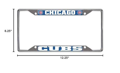 Chrome Metal License Plate Frame - Chicago Cubs - One Size
