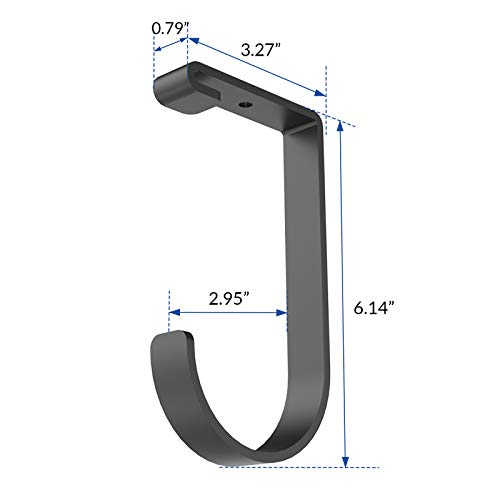 FLEXIMOUNTS 4 Pack Add On Storage Flat Hook Accessory for Garage Ceiling Rack and Wall Shelving, Max Weight Capacity up to 50lbs, Black
