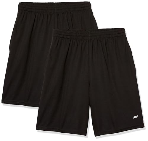 Men's Athletic Basketball Gym Shorts - Breathable Moisture Wicking, Loose Fit - Pack of 2
