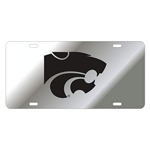Kansas State Reflective Cat Tag - Laser Silver and Black