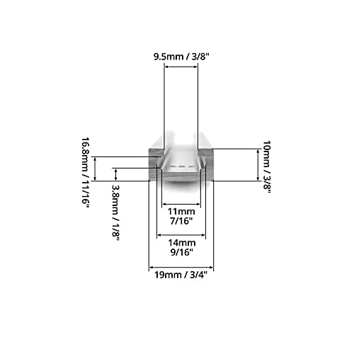 QWORK Aluminum T Track, 2 Pack 12 Inch Universal Double Cut Profile T Track, with Predrilled Mounting Holes and Screws, Woodworking and Fixtures, for Drill Press Table, Router Table