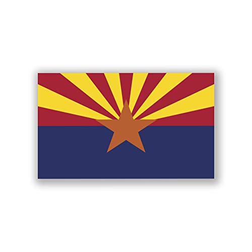 Arizona State Flag Decal Sticker - 2-Pack, 5x3 Inches, UV Protected