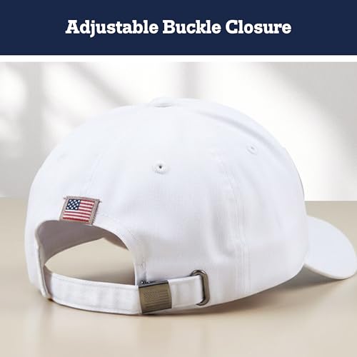 U.S. Polo ASSN. Unisex White Baseball Cap Adjustable Dad Hat 100% Cotton