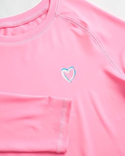 Girls Long Sleeve Rash Guard Shirt - UPF 50+ Quick Dry