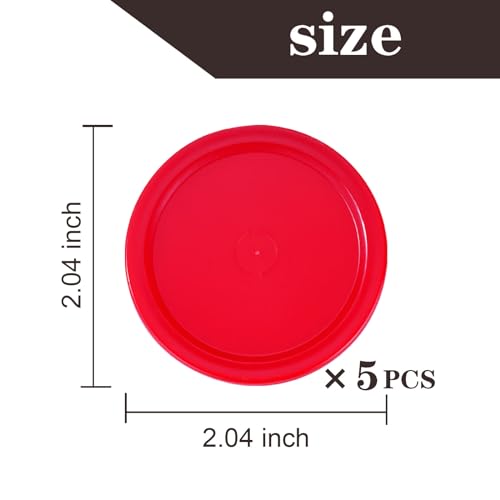 2-Inch Mini Air Hockey Pucks - Red Replacement Set, 5-Pack