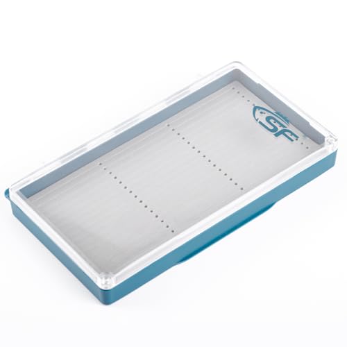 SF Magnetic Streamer Fly Box with Clear Lid – 7x4.02x0.91 in, Holds 51 Flies, Polycarbonate, Foam B, Clear Streamer