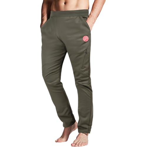 Souke Sports Men's Windproof Winter Cycling Pants - Medium Green