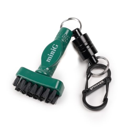 Grooveit Green MiniG Golf Club Brush - Detachable Magnet & Heavy-Duty Bristles, Used by Pros