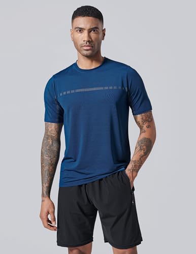 Men's Active Quick Dry Crew Neck T-Shirts - 5 Pack Athletic Tees