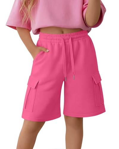 Girls Bermuda Wide Leg Shorts - 9-10 Years, Rose Red