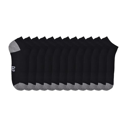 GAP Men's Original Black Split Welt Low Cut Socks 6-Pack, One Size