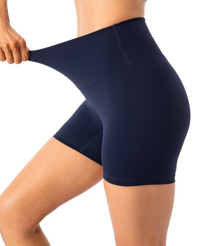Lavento Women's All Day Soft Biker Shorts 3/5/7 Inch Inseam True Navy Variation