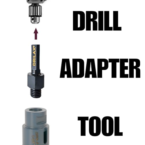 Drilax 5/8"-11 to 1/2" Drill Adapter | Heavy-Duty Triangle Shank for Threaded Diamond Hole Saws & Grinding Cups | Converts Angle Grinder Accessories to Standard Drills