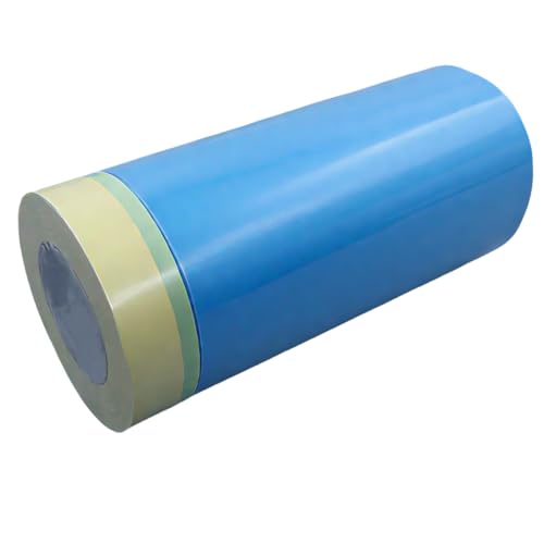 44" x 82' Painters Plastic with Tape, Pre-Taped Masking Film for Spray Painting, Protective Film for Automotive & Home Spray Painting, for Covering Cars, Walls, Windows and Furniture (1, 44" x 82')