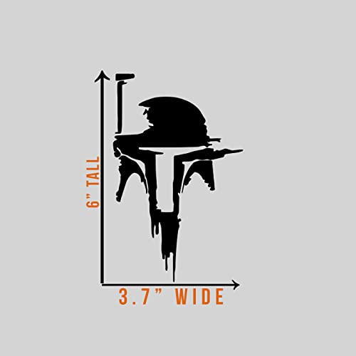 Boba Helmet Decal Vinyl Sticker | 3" x 6" | Durable Oracal 651