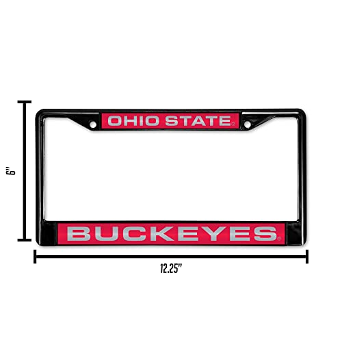 Ohio State Buckeyes Laser Cut Chrome License Plate Frame - 12" x 6"