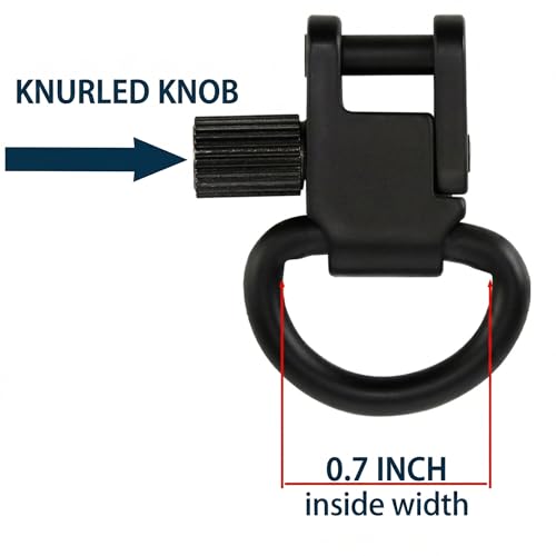 Sling Swivel Mounts with D-Ring - 2PCS Black