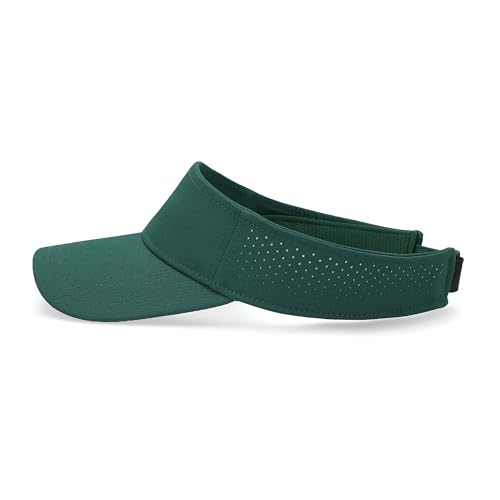 Pacific Headwear Perforated Visor Powered by Coolcore, One Size, Dark Green/White