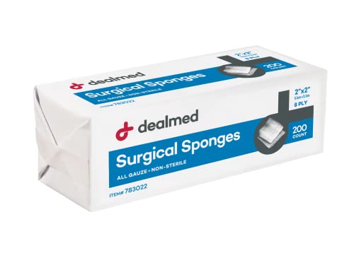 Non-Sterile Surgical Gauze Sponges - 2 in x 2 in, 8-Ply, 200 Count