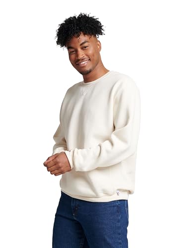 Russell Athletic Men's X-Large Dri-Power Fleece Sweatshirt, Moisture-Wicking White