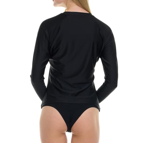 Hurley Women's Long Sleeve Rash Guard Sun Protection Swim Shirt Medium Black