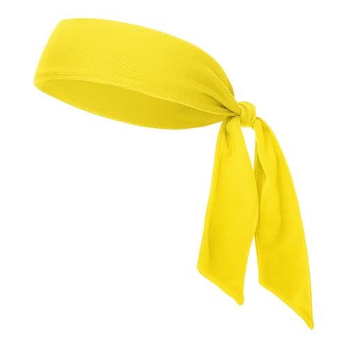 Adjustable Sweatband Headband for Women - Yellow
