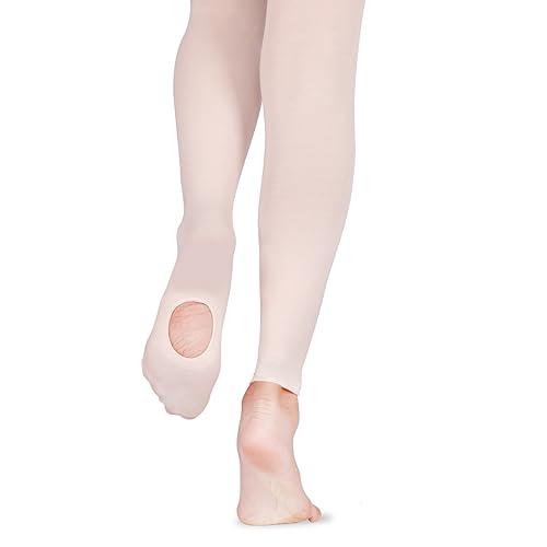 Girls' Ultra Soft Convertible Ballet Dance Tights - Ballet Pink, 10-15 Years