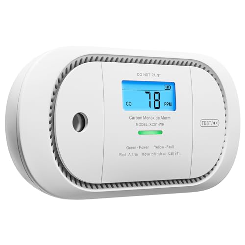 X-Sense Wireless Interconnected Carbon Monoxide Detector, Replaceable Battery Powered CO Alarm with Digital Display and Peak Value Memory, XC01-WR