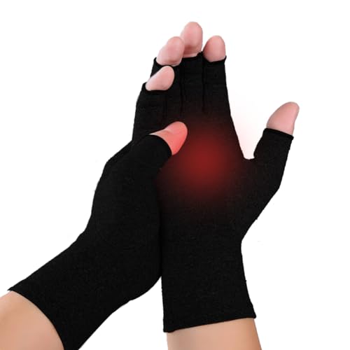 Fingerless Compression Gloves for Arthritis - X-Large Black