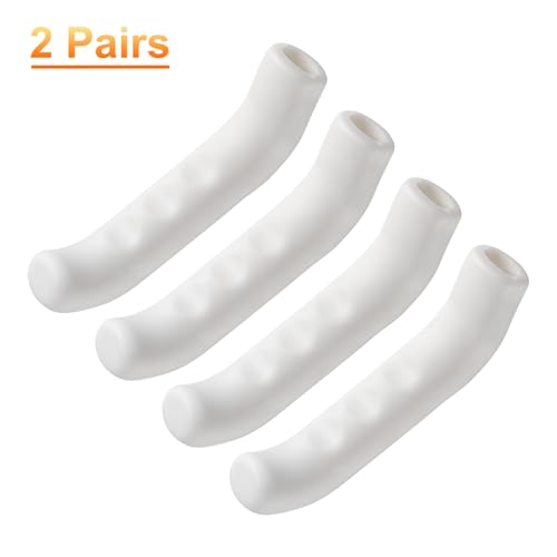 Bike Brake Lever Covers - Silicone Grip Protector - White