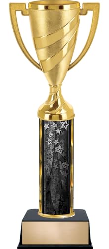 11-Inch Gold Swirl Trophy Cup - Customizable Achievement Award with Engraving