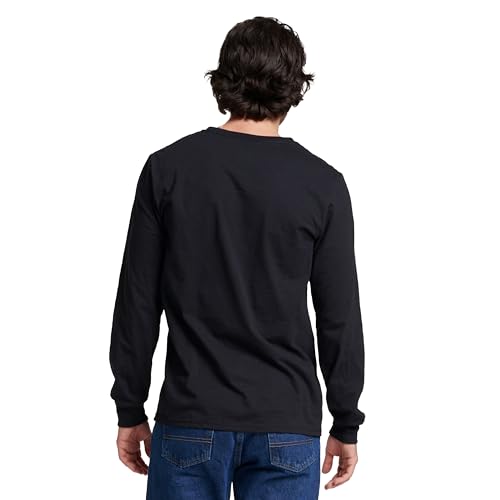 Russell Athletic Men's Dri-Power Long Sleeve Tee Black Large Moisture Wicking Odor Protection UPF 30+