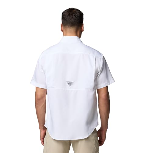 Columbia Men's PFG Backwater Short Sleeve Fishing Shirt - XL White UPF 40 Breathable