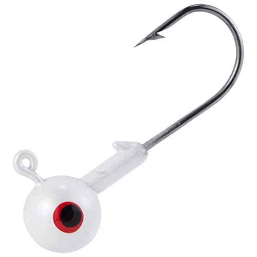 Fishing Jig Heads - 20 Pack White 1/32oz Hook #6 for Crappie & Bass