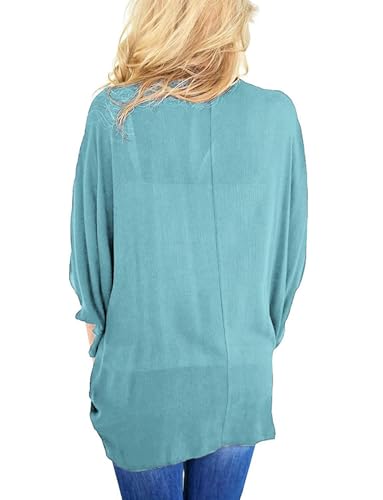 BB&KK Women’s Cotton Lightweight Kimono Cardigan 3/4 Batwing Sleeve