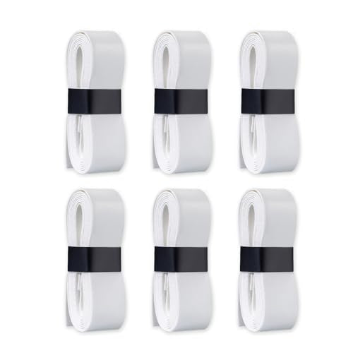 Pickleball Paddle Grip Tape - White Replacement Overgrips (6PCS)