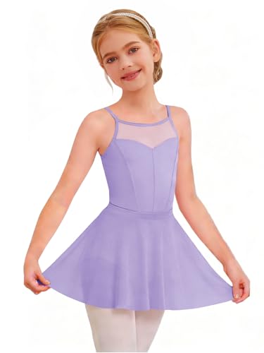 Purple Girls Ballet Leotard with Removable Skirt Toddler Dance Outfit 7-8 Years