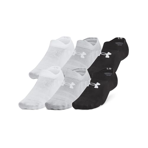 Under Armour Unisex Adult Ultra Low Tab Socks 6-Pack - Small/Black/Halo Gray