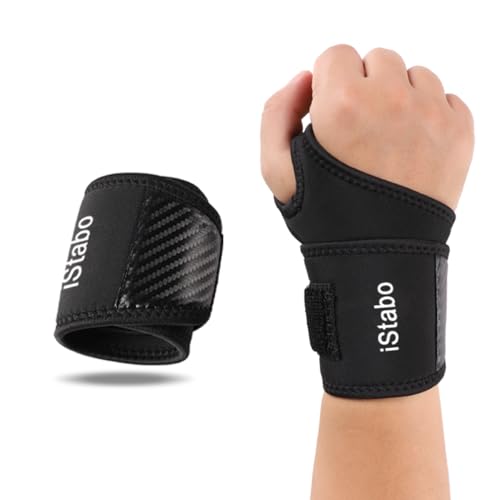 Adjustable Compression Wrist Support Brace - Carbon Fiber Black